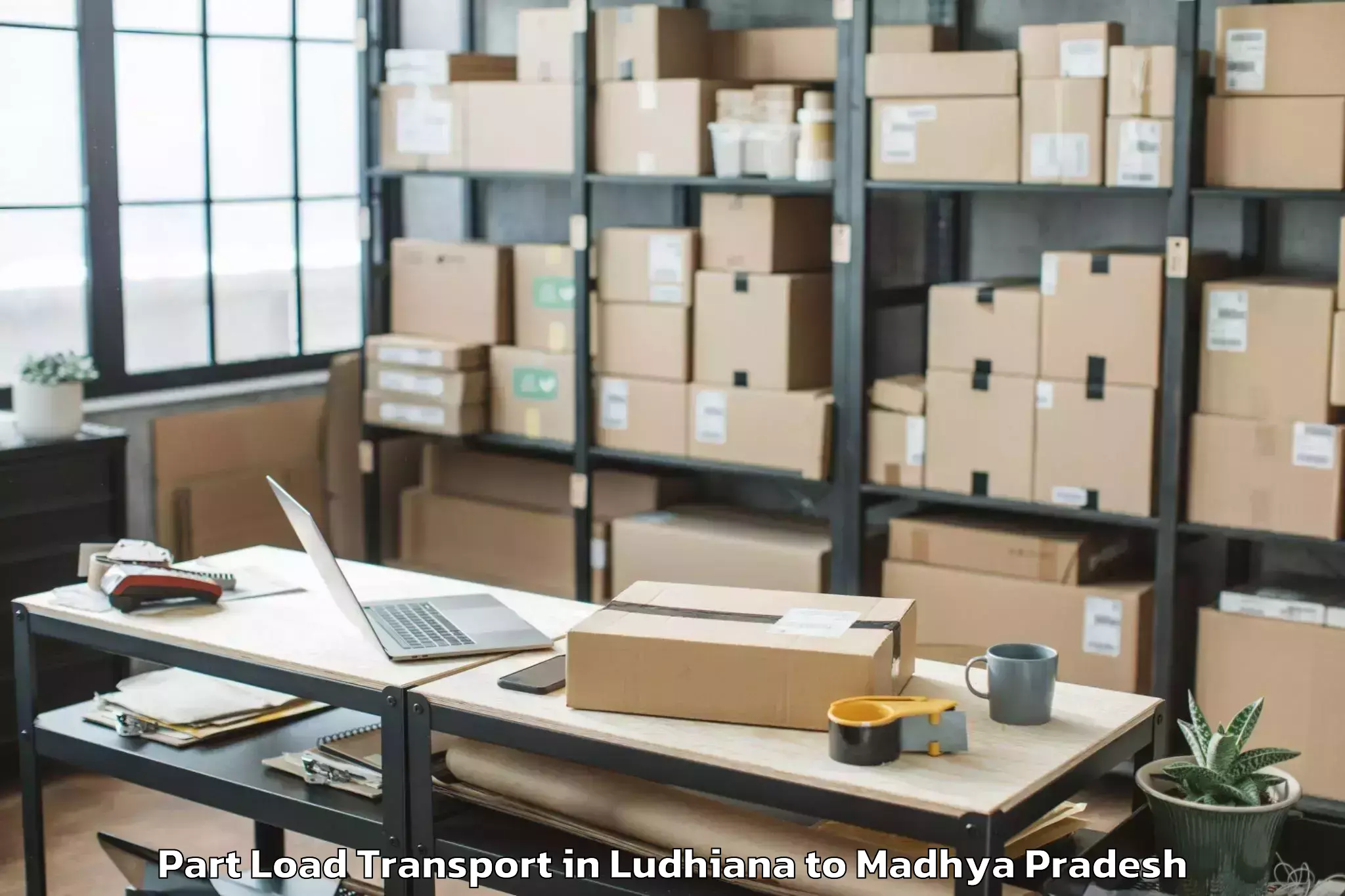 Top Ludhiana to Gwalior Airport Gwl Part Load Transport Available